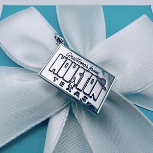 Tiffany & Co. Greetings from Houston Texas Postcard Charm with Pouch